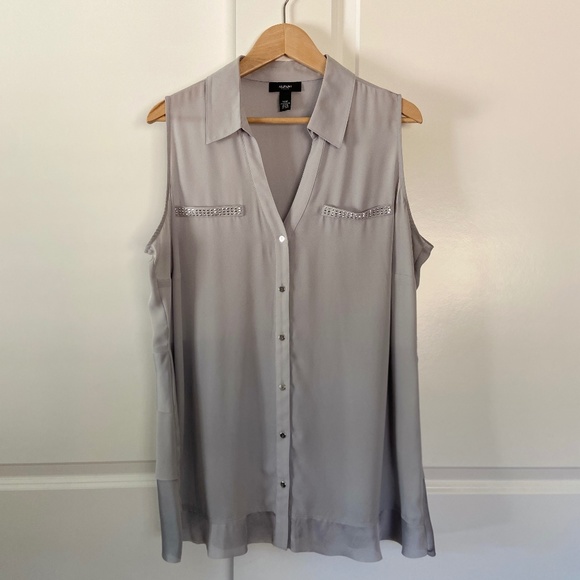 Alfani Tops - Alfani Woman light grey sleeveless blouse